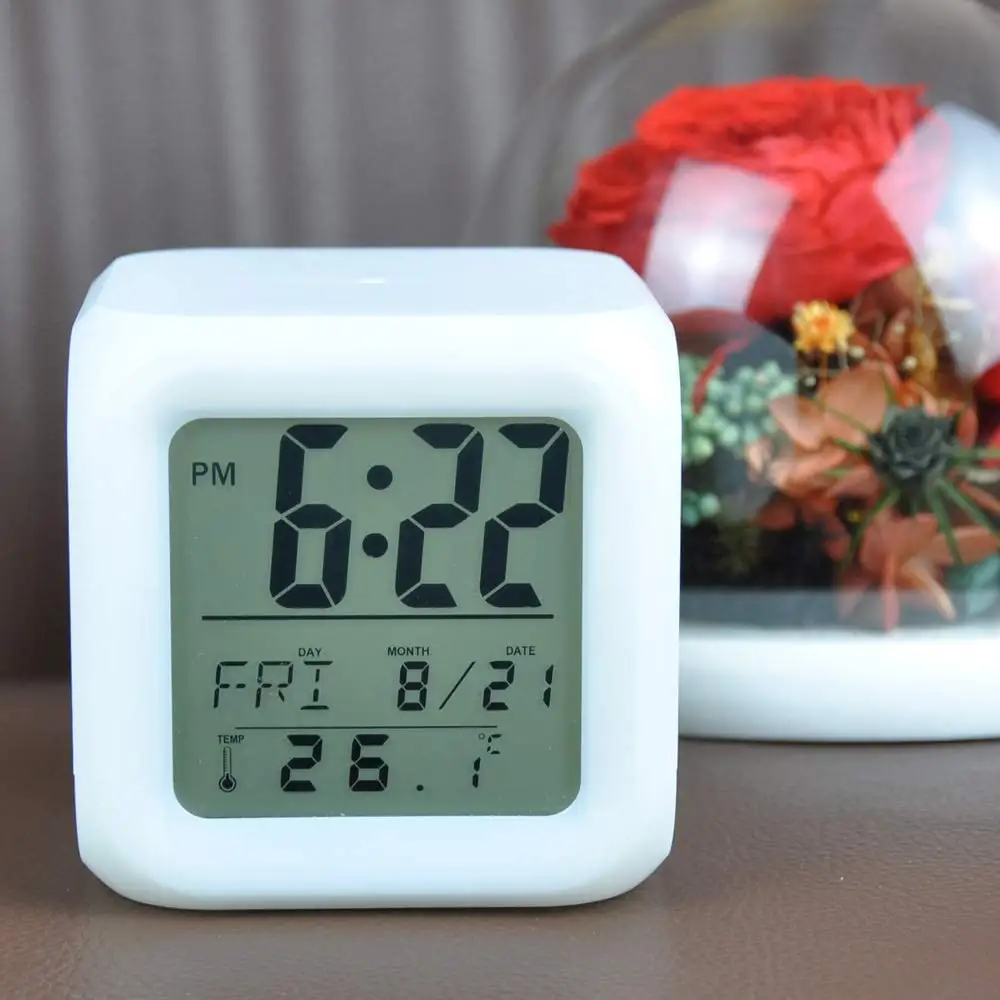 7 Color Changing Digital Alarm Clock Travel For Boys And Girls Easy Setting Alarm Clock Led Light Big Screen