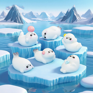 可爱微型海洋动物迷你树脂海豹雕像工艺品装饰品，适合 DIY 生物圈、童话花园、水族馆、史莱姆装饰 - Product Image 2