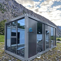 Conteneur modulaire préfabriqué de 20 pieds, détachable, en acier, panneau sandwich, bar, bureau, café, cabine, mini-maison
