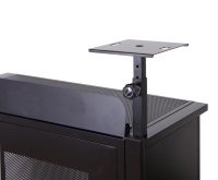 UD101 Table de DJ professionnelle, façade de cabine DJ portable en acier avec sacs de transport, pliable, blanc et noir