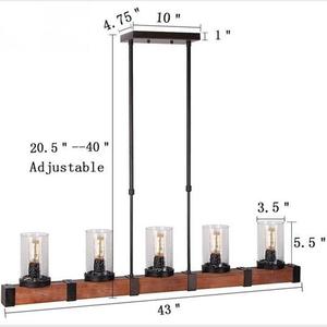Trang Trại Truyền Thống Treo Ánh Sáng Đa Bóng Đèn <span class=keywords><strong>LED</strong></span> Bằng Gỗ Bóng Đèn Chùm Đèn Cho Chiếu Sáng Nhà Mặt Dây Chuyền Đèn Cho Nhà - Product Image 6