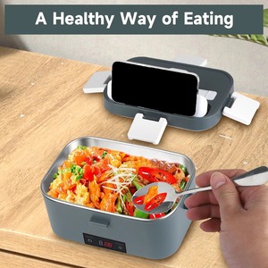 1.8L Electric Lunch Box 60W Food Heated <b>12V</b>-24V 2-In-1 Portable Food Warmer <b>Heater</b> for <b>Car</b>/Truck/Home Self Heating Box - Product Image 4