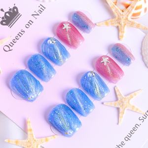 Uñas postizas de lujo acrílicas con estrellas y pedrería, de cobertura completa, hechas a mano, precio de fábrica al por mayor. - Product Image 4