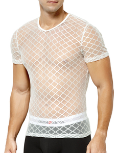T-shirt da <span class=keywords><strong>uomo</strong></span> super traspirante e trasparente in rete, ad asciugatura rapida, <span class=keywords><strong>sexy</strong></span>, in nylon, ideale per appuntamenti e feste - Product Image 5