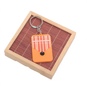 Wholesale <b>Musical</b> <b>Instruments</b> Hanging Drop Keychain pendant Guitar Ukulele Key Ring Piano Kalimba Violin Model Gift - Product Image 2