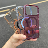 Coque de protection magnétique transparente officielle en PC anti-jaunissement pour iPhone 18 17 16 15 14 13 Pro Max