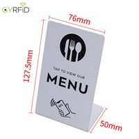 Support de table NFC en acrylique PVC prêt à être expédié pour affichage de menu et avis Google – Support NFC pour restaurant