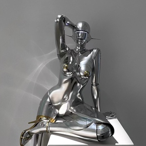 Tùy Chỉnh Kích Thước Trong Nhà Ngoài Trời Nghệ Thuật 3D Sang Trọng Metalcrafts Công Nghệ Tương Lai Nữ <span class=keywords><strong>Robot</strong></span> Thép Không Gỉ Mô Hình Điêu Khắc - Product Image 6