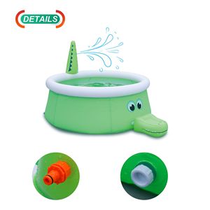 Jilong avenli สระว่ายน้ำเป่าลมได้สำหรับเด็ก1.75mX62cm เป่าลมรูปสัตว์จระเข้12330 3D - Product Image 6