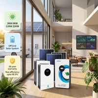 Système solaire hors réseau VANYO 3kw 6kw 11kw 22kw à basse tension avec onduleur et batterie au lithium