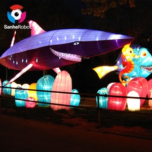 Linternas Gigantes con Forma de Pez para Exteriores, Hechas a Mano, de Seda, Decoración Luminosa de Animales Marinos, Impermeables, con LED, de Ballena y Tiburón, para Parques Temáticos - Product Image 3