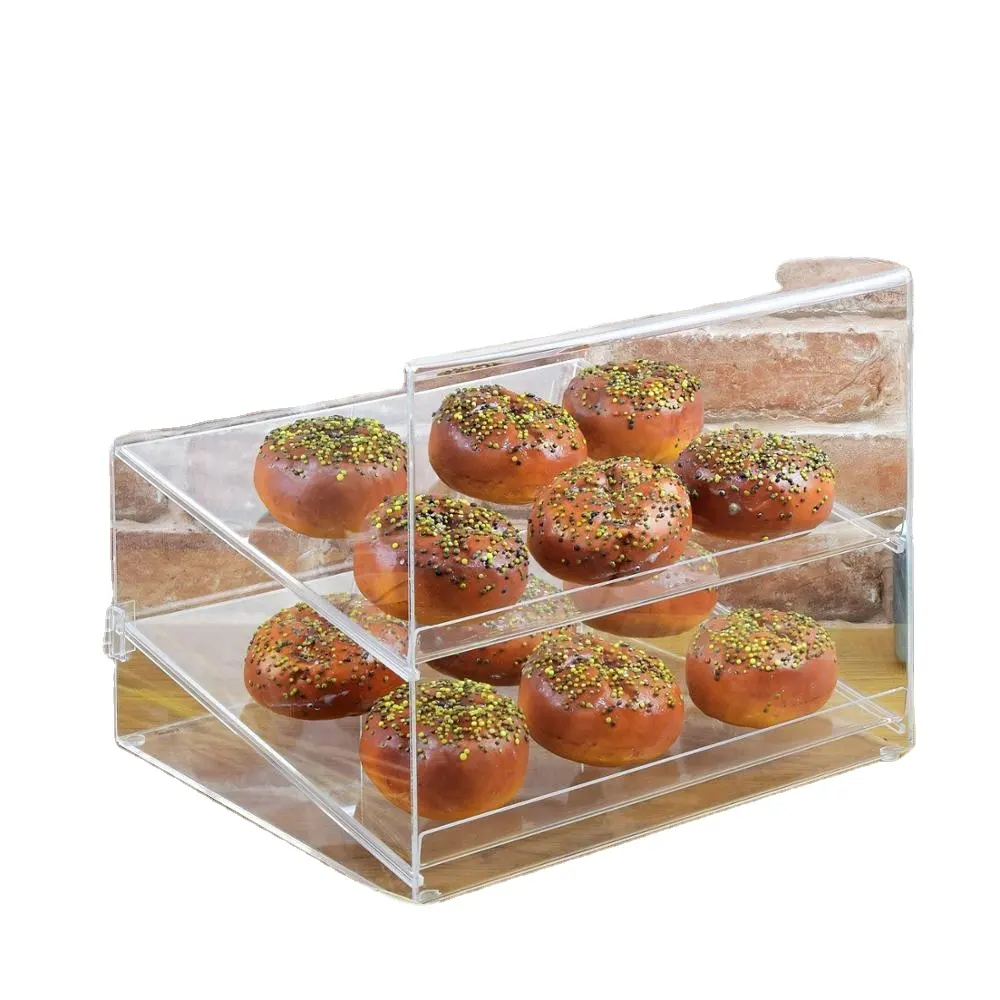 Custom Design Acryl Gebak Vitrine, Retail Dessert Showcase Voedsel Vitrines