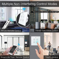 Interruptor Inteligente para Cortinas LangYeao de 2 Canales, WiFi Tuya, Control Remoto RF433, Compatible con Alexa y Google Home, Temporizador y Programación