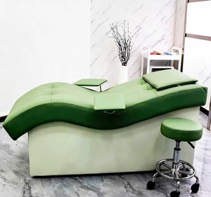 Table de massage réglable en cuir PU, lit de nettoyage facial, canapé de traitement pour salon de beauté avec armoire de rangement - Product Image 4