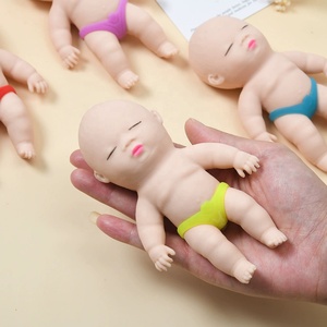 Lovely Black and White Baby Doll <b>Squishy</b> Toys TPR Soft Stress Relief Toys Bulk Assorted Mini Party Favors Gifts Birthday for Kid - Product Image 5