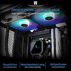 เทอร์มาลไรท์แบบแข็งปริซึม240สีดำ ARGB AIO CPU คูลเลอร์พร้อมพัดลม PWM ขนาด120มม. คู่สำหรับ AM5แอมป์ AM4คอมพิวเตอร์เกม LGA1700 Intel - Product Image 2