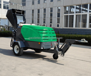 Pompe à béton semi-sèche 5m³/h 35kW avec moteur diesel, mélangeur, alimentateur hydraulique et grattoir - Product Image 4
