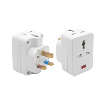 Adaptateur universel carré 13A avec fusible, prise britannique BS, adaptateur de voyage, adaptateur mural, adaptateur universel 3 voies, électrique