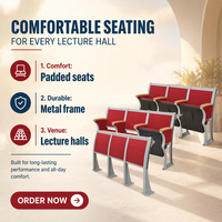 Auditorium de formation haut de gamme avec sièges en rangée, pour l'éducation scolaire, en alliage d'aluminium, écologique, moderne, minimaliste, pliable