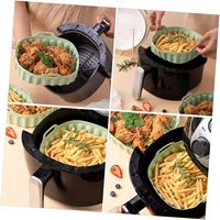 Plateau de cuisson en silicone pour friteuse à air, antiadhésif, résistant à la chaleur, réutilisable, support de mise en forme des aliments, prévention des taches, en silicone