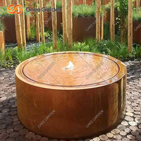 Fontaine d'eau moderne de luxe en acier Corten, personnalisable, pour jardin extérieur, cascade artificielle, bassin, cour
