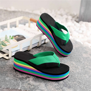 Sandalias de Verano Coloridas y Modernas para Mujer, <span class=keywords><strong>Chanclas</strong></span> con Suela de EVA, Parte Superior de Tela, Suela Gruesa - Product Image 5