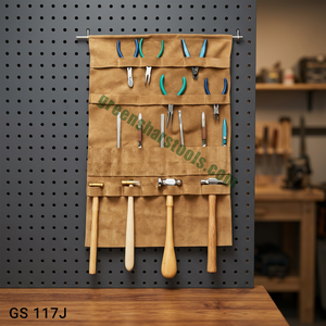Tablier porte-outils en cuir pour la fabrication de bijoux GS 117J avec poches et crochets pour le rangement d'outils de bricolage - Product Image 3
