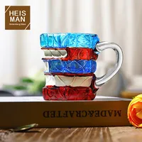 Mug à café en forme de livre peint à la main avec mécanisme 3D, design original, style minimaliste moderne pour cafés, restaurants et utilisation en extérieur