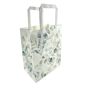 OEM Thank You <b>Paper</b> <b>Packaging</b> Bag White Kraft Gift Bag Making Machine Recycle Bag With Flat Handle - Product Image 1