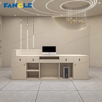 Comptoir de Réception et de Caisse LED Moderne pour Bureau, Salon de Beauté, Magasin de Vêtements, Restaurant et Bar, Registre d'Argent d'Angle