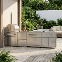 Nouvelle cuisine extérieure modulaire en acier inoxydable 304, protection de l'environnement, cuisine de jardin extérieure avec barbecue extérieur