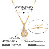 Kalung Liontin Batu Oval Vintage SongYi untuk Wanita, Rantai Tautan Mungil Berhiaskan Kristal Berkilau, Perhiasan Fashion