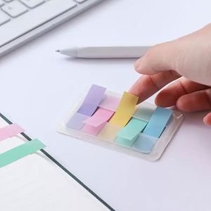 3PCs Multi-Color Gradient Self-adhesive Sticky <b>Bookmark</b> Label Memo Pads Set Arrow/Rectangular Shapes for Office/Study Storage - Product Image 5