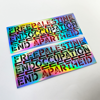Autocollant en vinyle holographique découpé sur mesure, forme irrégulière, laser arc-en-ciel, étanche, pour ordinateur portable, casque, skateboard, avec impression de marque