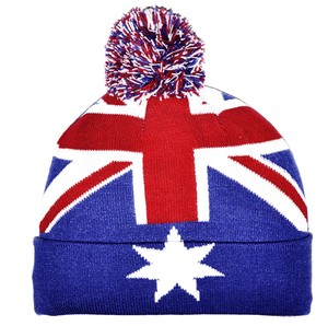 Bonnet de <span class=keywords><strong>ski</strong></span> en tricot doux et chaud avec motif jacquard personnalisé, bonnet à drapeau pour hommes et femmes - Product Image 1