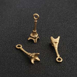 <span class=keywords><strong>D649</strong></span> Breloques en acier inoxydable plaqué or inaltérable, motifs Tour Eiffel, Cocotier, Bagage, Série Voyage 3D - Product Image 6