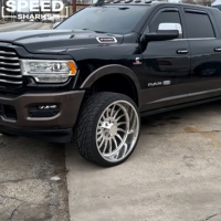 Jantes forgées chromées concaves 24x14 26x16 28x14 8x165.1 8x6.5 Deep Dish pour Dodge Ram 3500 et Chevrolet Silverado 3500 4x4
