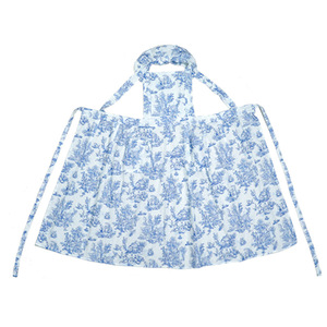 Japanese Korean Style Apron 100 Cotton Floral Print Ruffled Design Oil Resistant Cooking Wear - Product Image 2