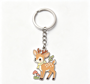 Personalized Metal Key Chain Deer Shape Zinc Alloy Enamel <b>Keyring</b> Cute Gift for Zoo Souvenir and Kids - Product Image 3