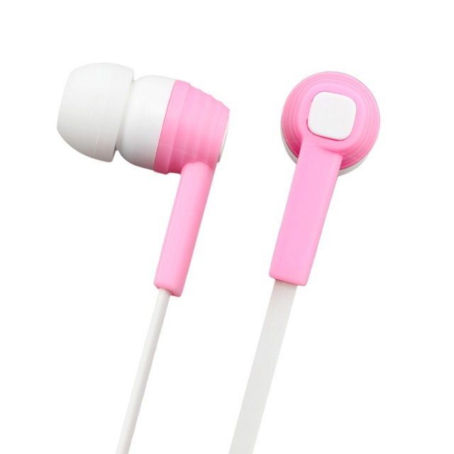 Pink-White Sweet-Edgy Ear-Hook Wired Earbuds 3.5mm Jack Connectors Earphone High Quality Metal In-Ear Wired Headphone