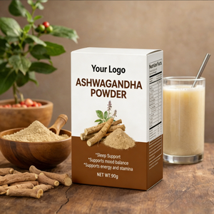 Polvere di Ashwagandha Certificata GMP OEM, Etichetta Privata, Integratore Adattogeno, Supporto per Stress <span class=keywords><strong>e</strong></span> Sonno, Produzione con Formula Personalizzata - Product Image 1