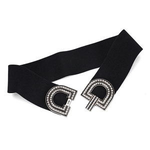 Double-d khóa pha lê Corset vành đai cho phụ nữ ăn mặc 6cm rộng rắn màu <span class=keywords><strong>s</strong></span>ắc đàn hồi vành đai thắt lưng cho bên quần áo - Product Image 5