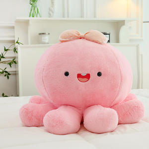 Super Suave <span class=keywords><strong>Reversible</strong></span> <span class=keywords><strong>Rosa</strong></span> <span class=keywords><strong>Pulpo</strong></span> Anime Peluche de Algodón PP Relleno Animal de Peluche para Alivio del Estrés de Cumpleaños - Product Image 2