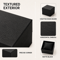Boîtes à montres noires personnalisées, boîte à montres rigide en carton avec coussin en éponge, boîte de rangement pour montres, emballage cadeau, boîte organisatrice avec logo OEM
