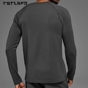 <b>Men's</b> Performance <b>Long</b> <b>Sleeve</b> <b>T</b>-<b>Shirt</b> 280 Grams Solid Eco-Friendly Compression Top with Moisture-Wicking Casual Training <b>Shirt</b> - Product Image 2