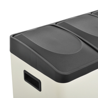 Poubelle de tri à pédale à 3 compartiments, à commande au pied, avec couvercle, pour recyclage et classification multi-grilles