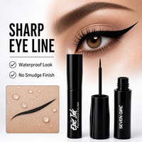 SEVEN GIRL Eyeliner liquide waterproof longue tenue, anti-bavures, haute pigmentation, noir, pointe de précision, maquillage, marque privée, 10 ml