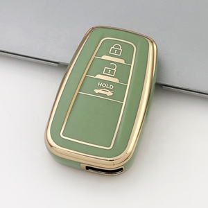 Gold Edge TPU Key Cover Gehäuses chutz für Toyota Land Cruiser Prado Smart Key Remote 2-Tasten-GOLD-Farbzubehör - Product Image 3