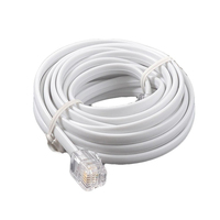 Câble plat téléphonique 4p4c à paire torsadée, gaine PVC, mâle-mâle, ROHS, pour conducteur en cuivre nu