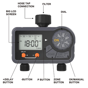 Temporizador <span class=keywords><strong>de</strong></span> Riego Digital LCD Inteligente Vertak con 2 Salidas, Controlador <span class=keywords><strong>de</strong></span> Riego Automático <span class=keywords><strong>de</strong></span> Doble Salida - Product Image 2